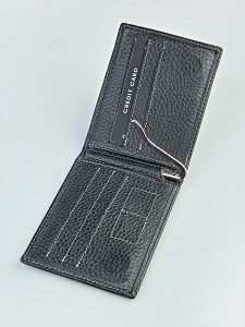 YK Зажим для купюр "080" б/н (нат. кожа)