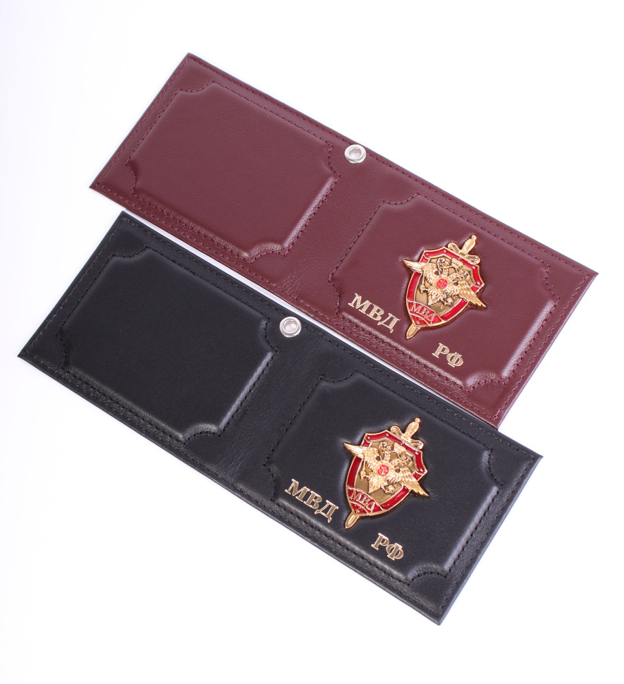 Обложка на удостоверение МВД гербом (матовая)