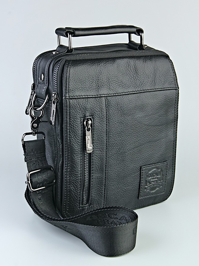 Сумка мужская "0075S" (черн./нат.кожа)