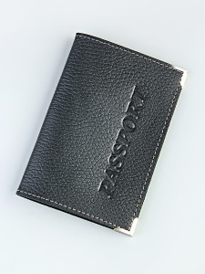 YW Обложка на паспорт металл.уголками (загран./кожа)