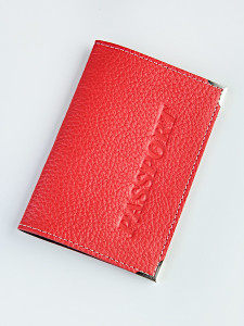 YW Обложка на паспорт металл.уголками (загран./кожа)